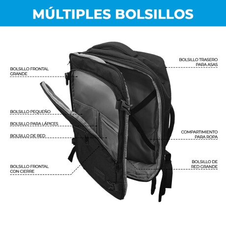Mochila Viaje Valija Carry On Extens Liviana Calidad Violeta