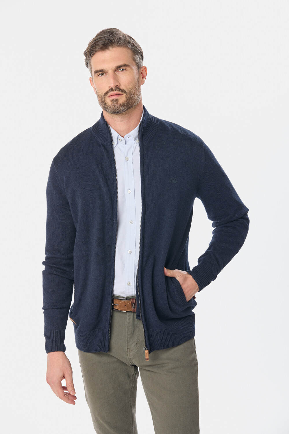 CAMPERA TEJIDA DE ALGODON Azul