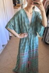 Vestido Manu de seda Tonos turquesa