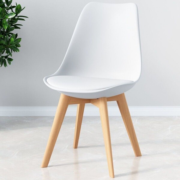 Silla Nórdica Estilo Eames IMBACK Blanca – Diseño Minimalista y Asiento Acolchonado Silla Nórdica Estilo Eames IMBACK Blanca – Diseño Minimalista y Asiento Acolchonado