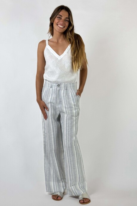PANTALON MANHATTAN RAYADO Celeste