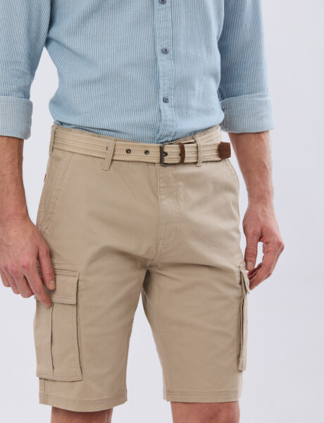BERMUDA CARGO CON CINTO Beige