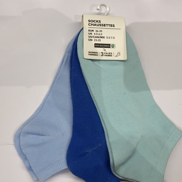 Soquete multicolor 3pcs celeste