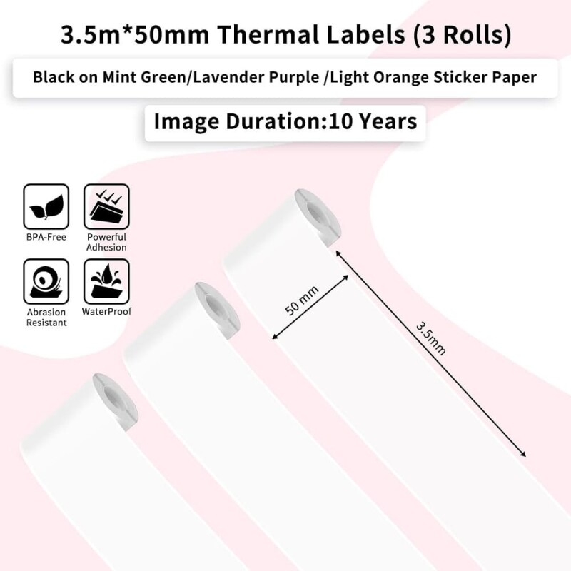 Etiqueta 50mm*3.5mm blanca impresora T02 Etiqueta 50mm*3.5mm blanca impresora T02