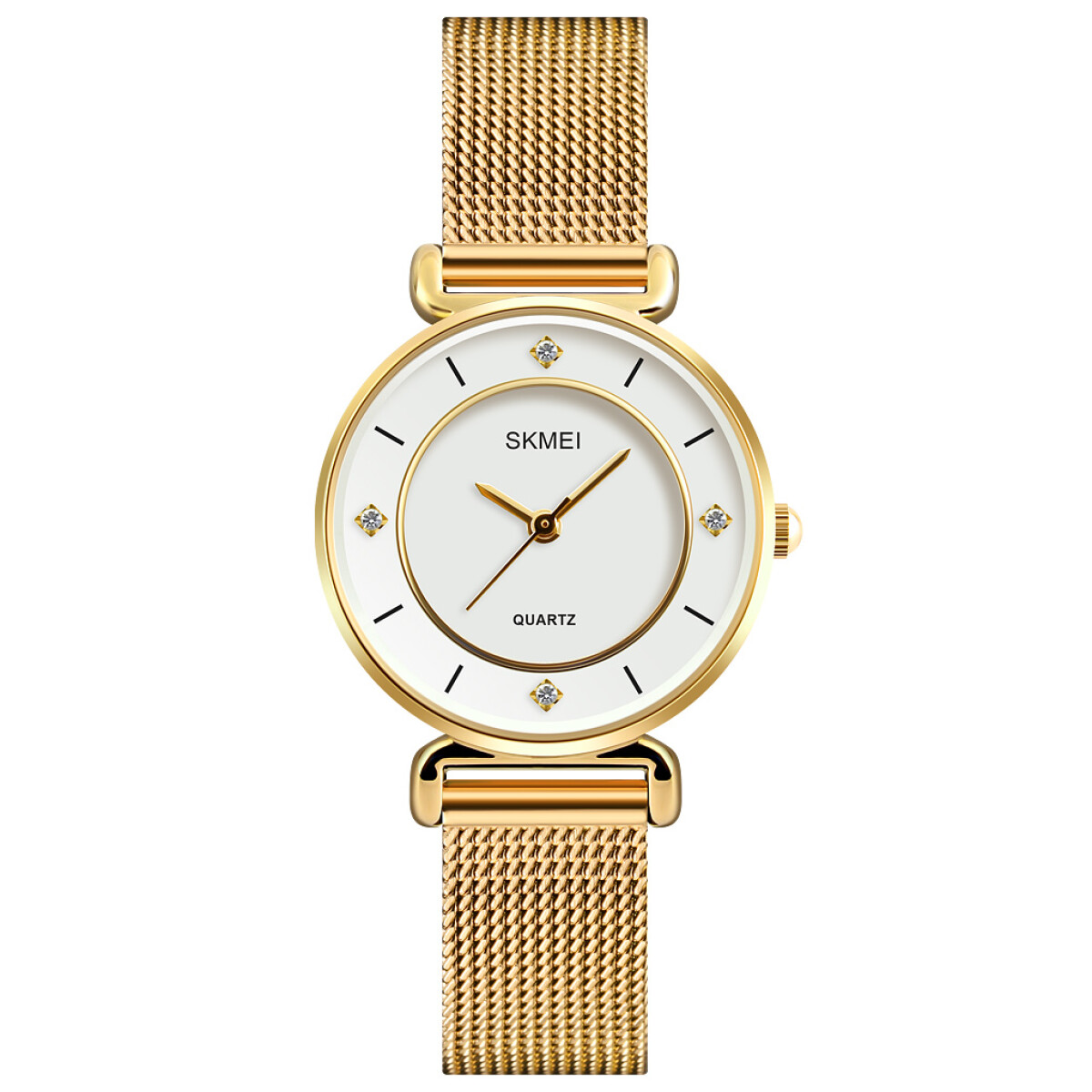 Reloj Skmei 1330sgd Para Dama En Acero Color Dorado 