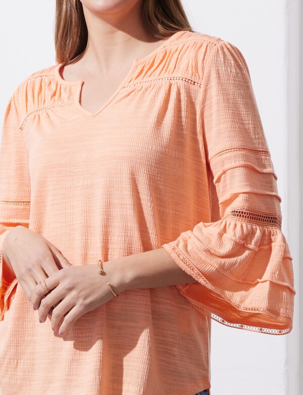 Blusa Frunces Hombro CORAL
