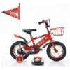 Bicicleta rodado 16 con rueditas, canasto, casco y banderita Rojo