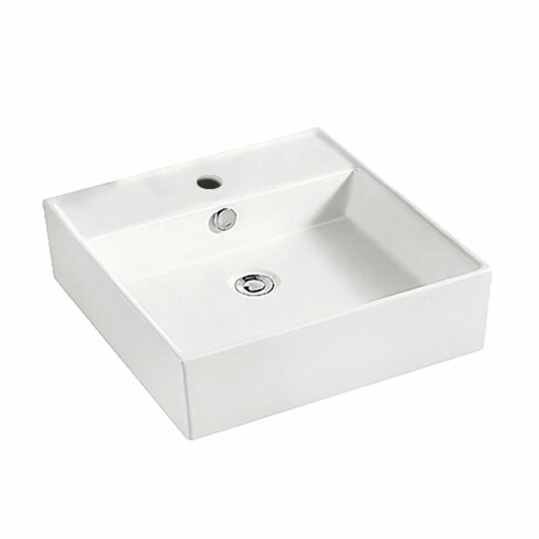 BACHA DE APOYO LOZA BLANCA SOBREPONER SERIE AMELIE 46X46X16 000