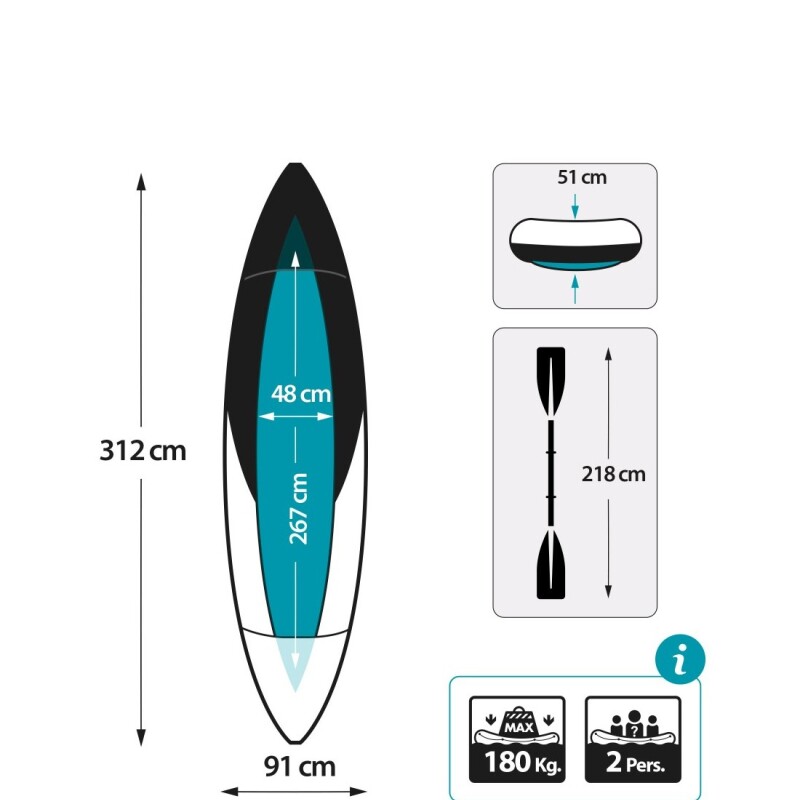 INTEX KAYAK DOBLE INFLABLE EXPLORER K2 + REMOS + INFLADOR Intex Kayak Doble Inflable Explorer K2 + Remos + Inflador