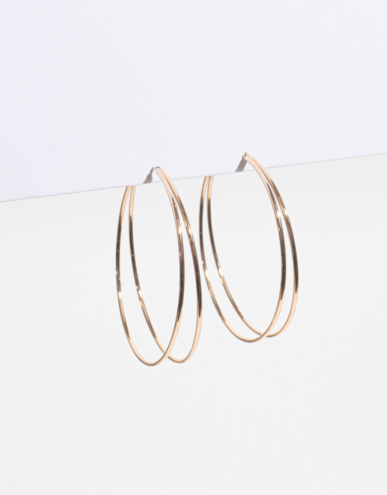 Aros Argollas Re Isa Argollas De Metal Reciclado - Dorado