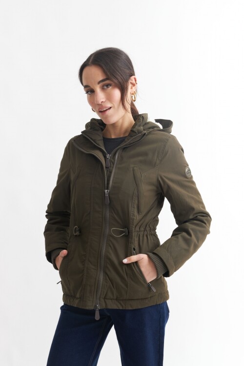Campera con cierres VERDE OLIVA