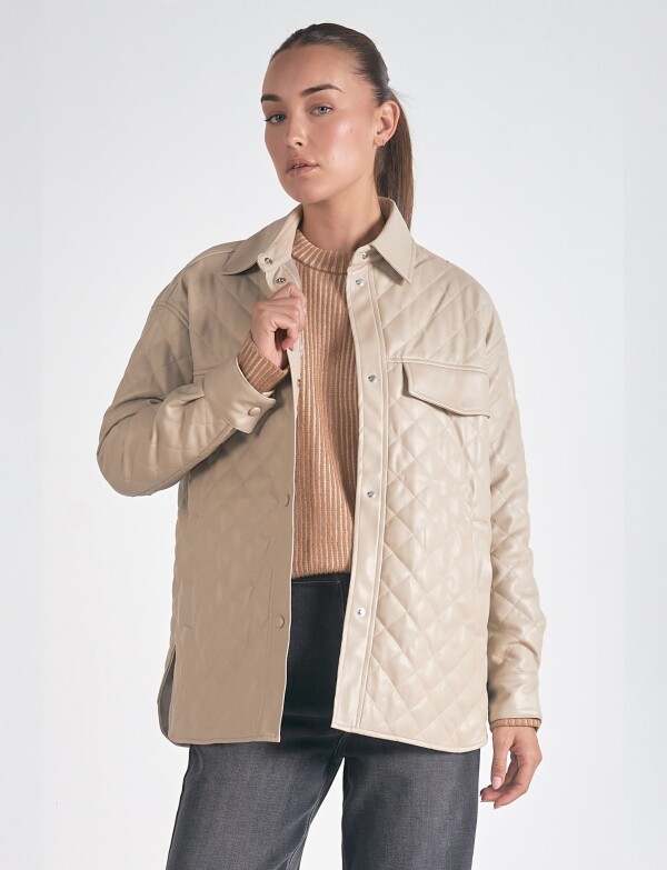 Chaqueta Eco Cuero BEIGE