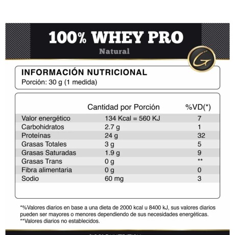 ¡OFERTA IMPERDIBLE! 100% Whey Pro 5lb Sabor Natural Gold Nutrition ¡OFERTA IMPERDIBLE! 100% Whey Pro 5lb Sabor Natural Gold Nutrition