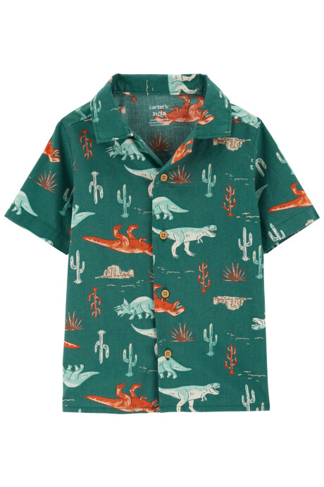 Camisa de algodón, manga corta diseño dinos Sin color