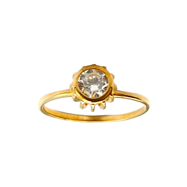 Anillo Solitario-Oro bajo-Piedra zirconia-AN8058 conpiedra