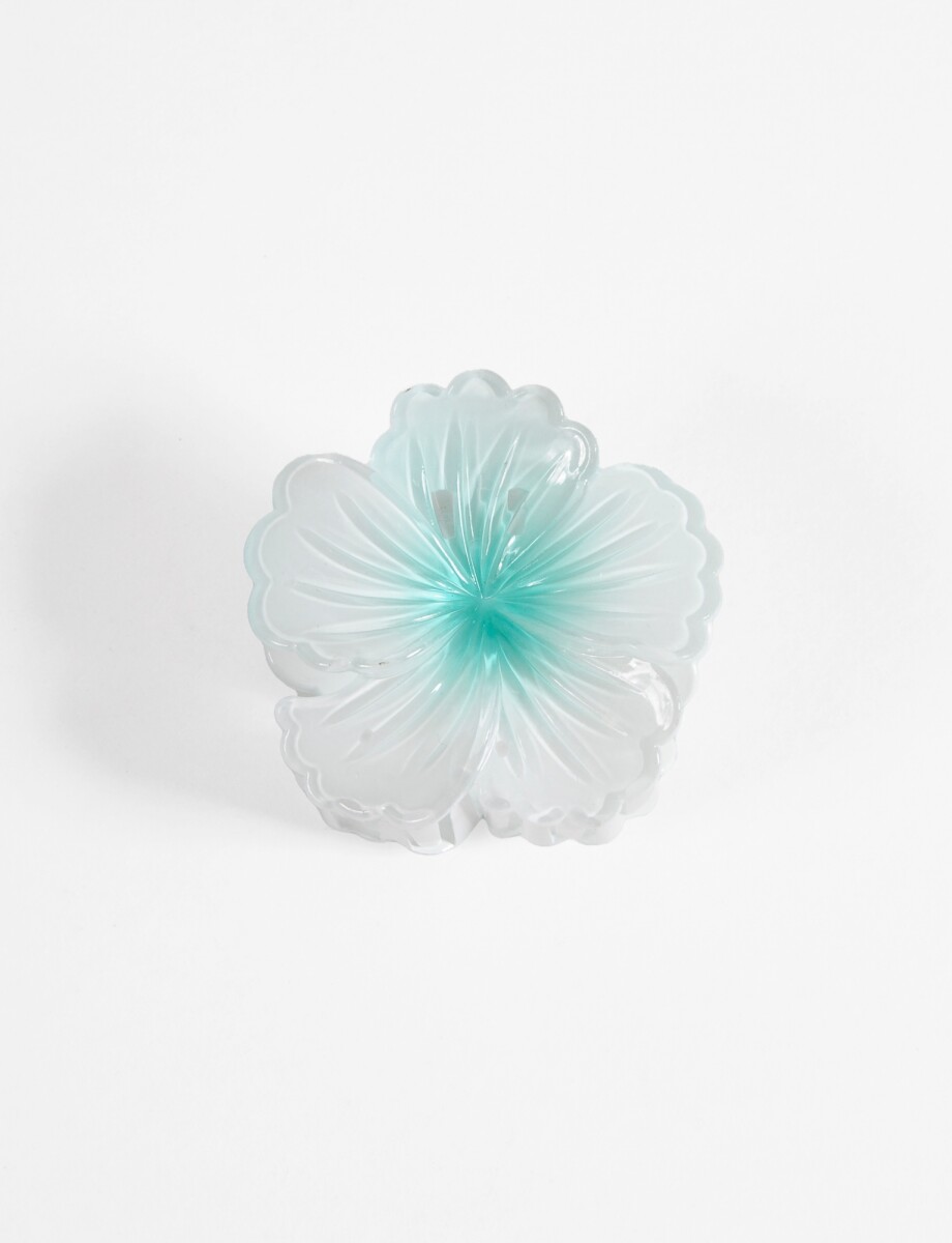 Broche flor - celeste 