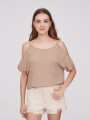 Remera Argosa Beige Oscuro