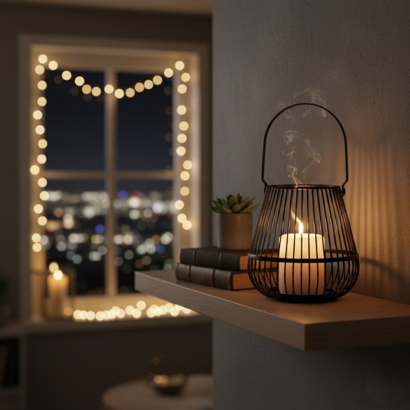 PORTA VELA METAL NEGRO 16X28CM Unica