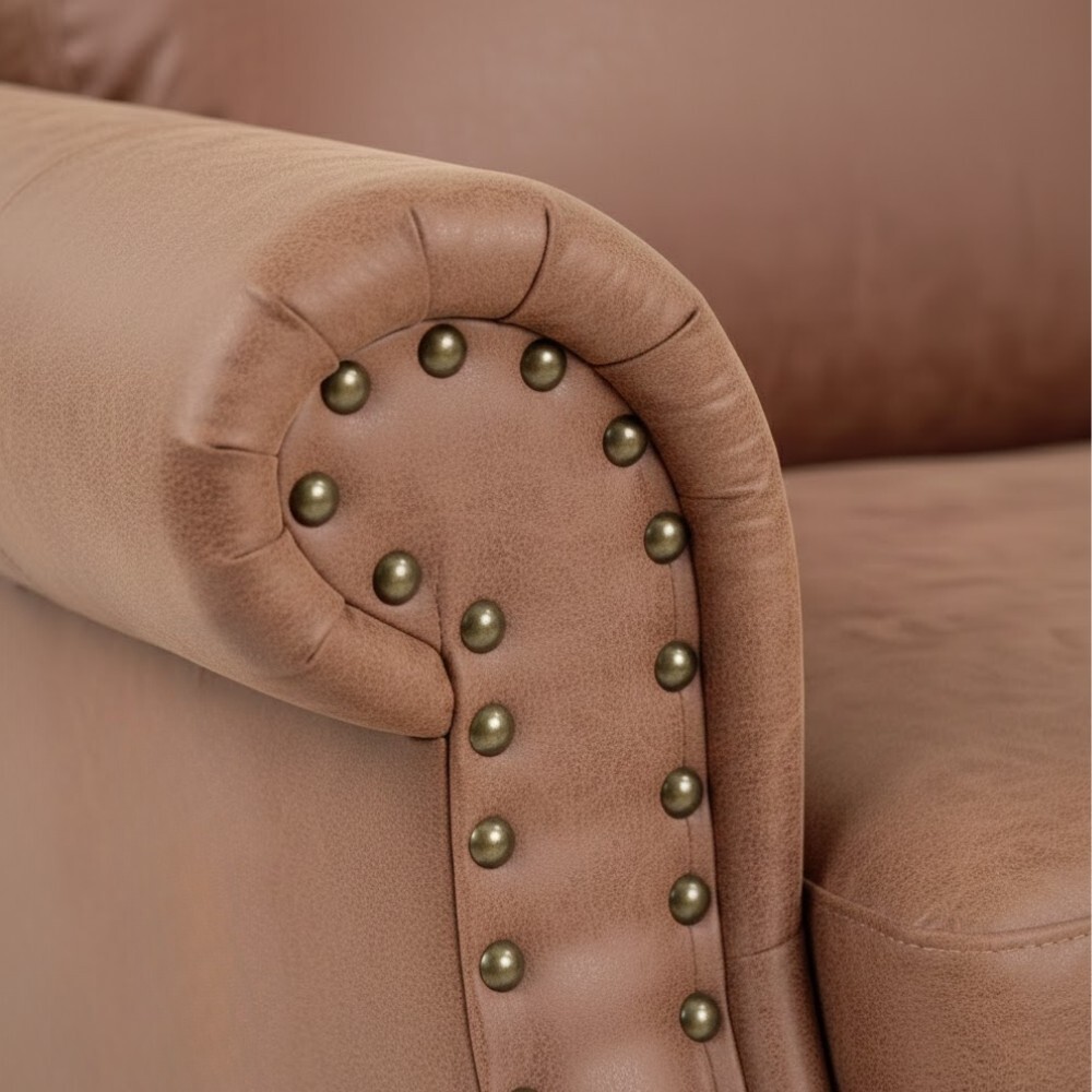 SOFÁ SILLÓN 2 CUERPOS - CON TACHAS BEIGE