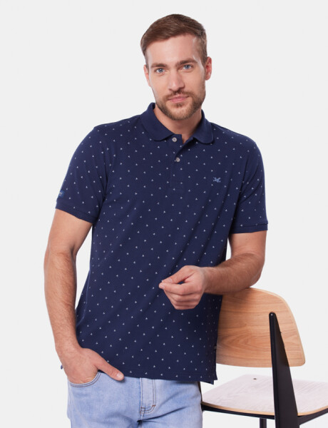 REMERA POLO ESTAMPADA Azul