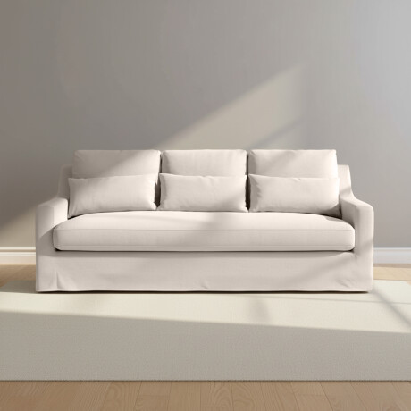 SOFÁ 3 CUERPOS TELA NATURAL-BEIGE SINGAPUR CRUDO