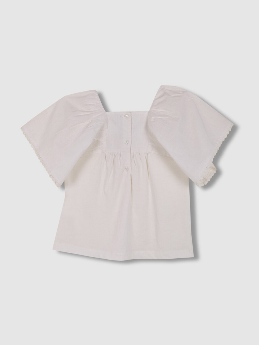 Camiseta Con Bordado Blanco