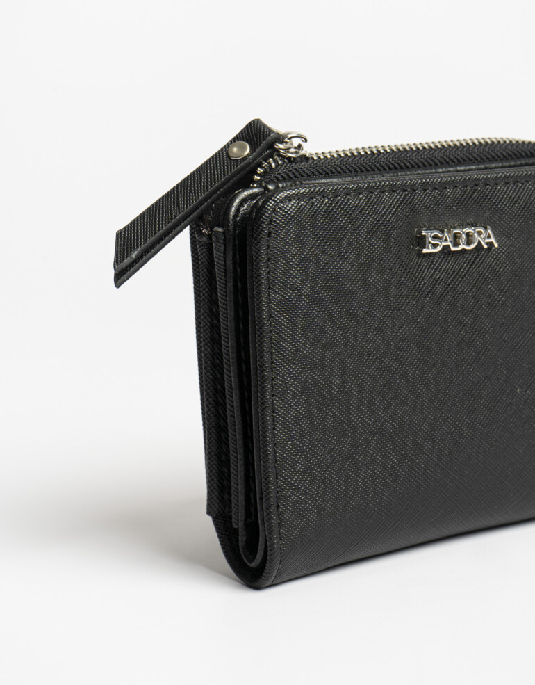 Billetera Billetera De Cuerina Con Cierre - Negro