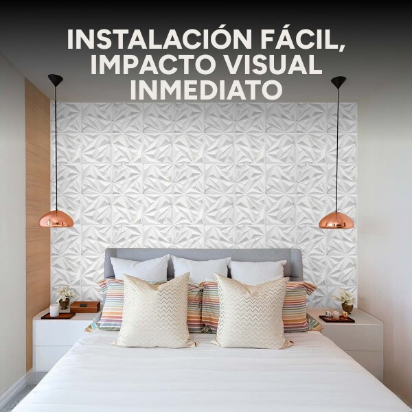 Revestimiento de Pared Panel 3D PVC 50x50 Cm Mármol Claro X6 Formas Mármol Claro