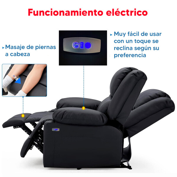 Sillón 2 Cuerpos Reclinable Con Masajeador Y Terapia De Calor, Totalmente Automatizado BEIGE