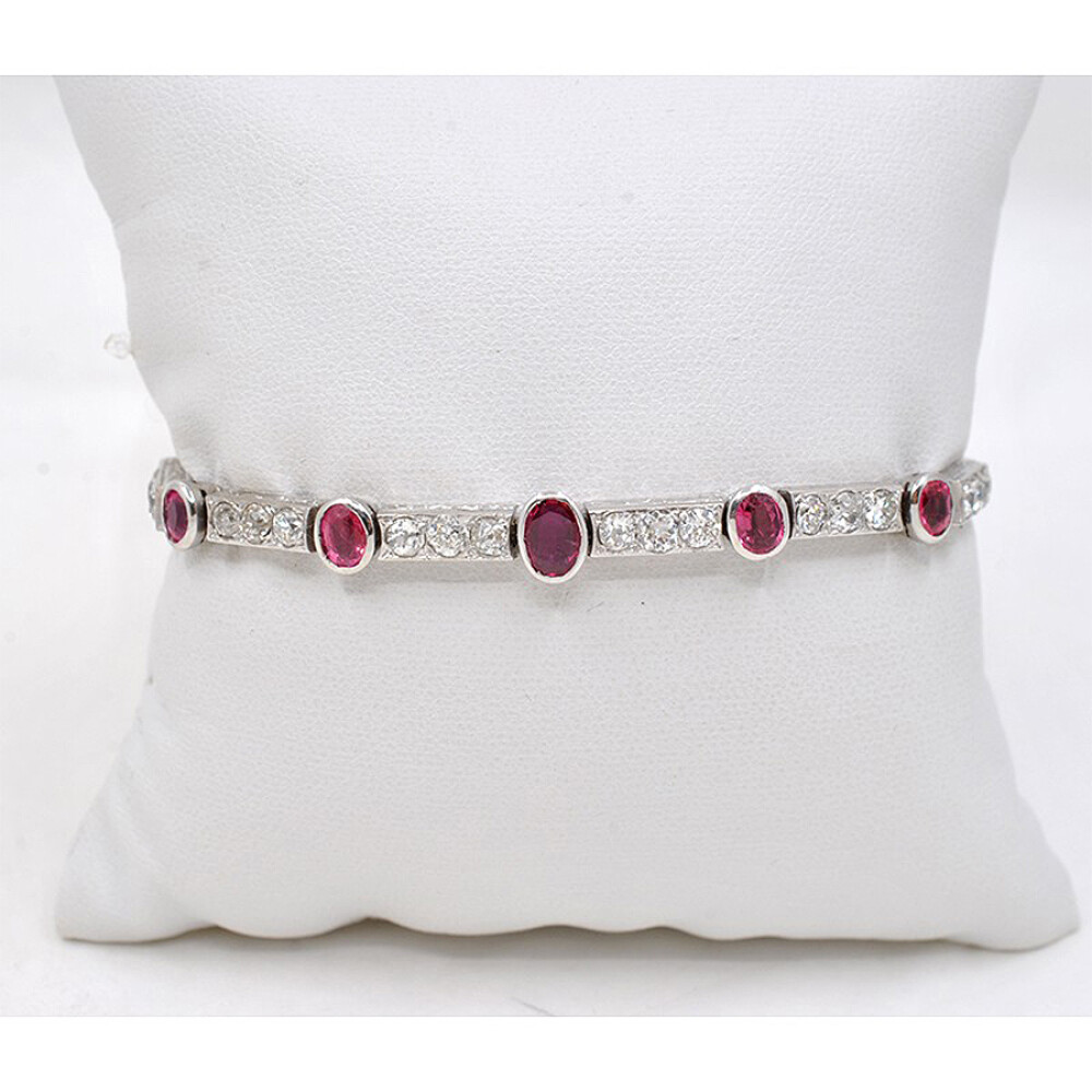 Pulsera Oro 18K, Brillantes Y Rubies Pulsera Oro 18K, Brillantes Y Rubies