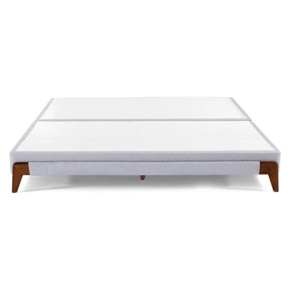 Box Rigido con patas de madera 1.60 x 2.00 tela clara tramada Box Rigido con patas de madera 1.60 x 2.00 tela clara tramada