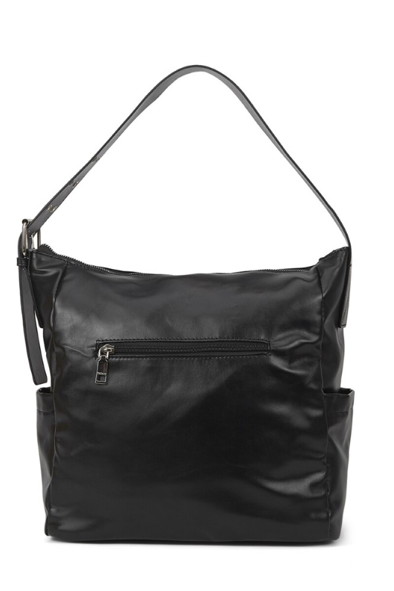 Bolso con bolsillo frontal y lateral Negro