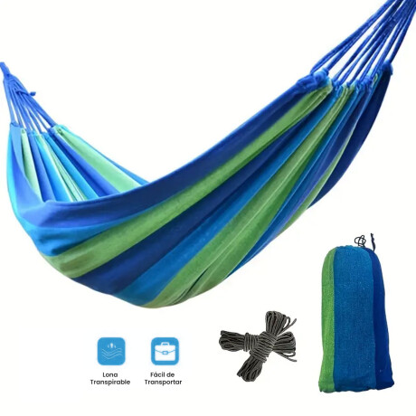 Hamaca Paraguaya Colgante 1 Plaza Con Bolso Y Cuerda Hog001022-azvd