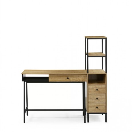 Set De Escritorio Y Estante Santana De Mdf Madera Y Negro Set De Escritorio Y Estante Santana De Mdf Madera Y Negro