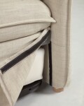 Sofá cama Tanit blanco y patas de madera maciza de haya con acabado natural 210 cm