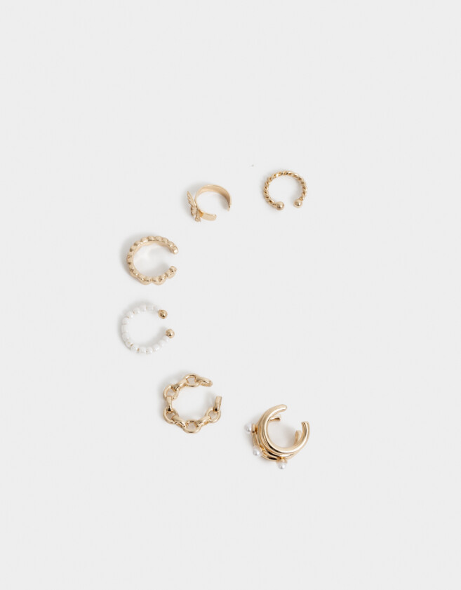 Bijou Cuff Con perlas Set De Earcuff Con Perlas - Dorado
