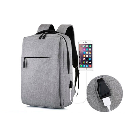 Mochila Anti Robo Impermeable con USB GRIS-CLARO