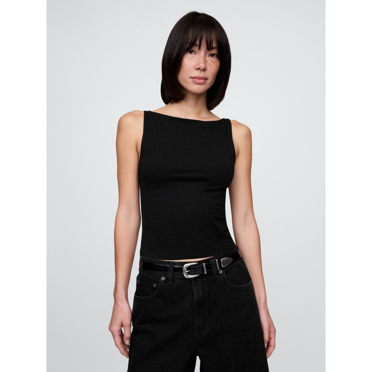 SL CLOSEKNIT CROP BOAT - 22 1/2 - BLACK 