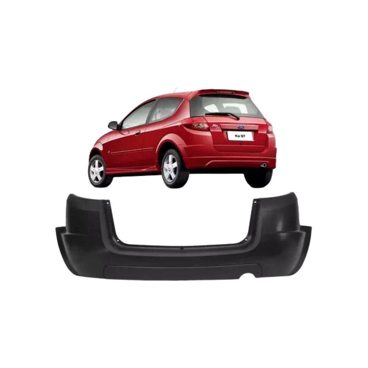 PARAGOLPE TRASERO NEGRO LISO 