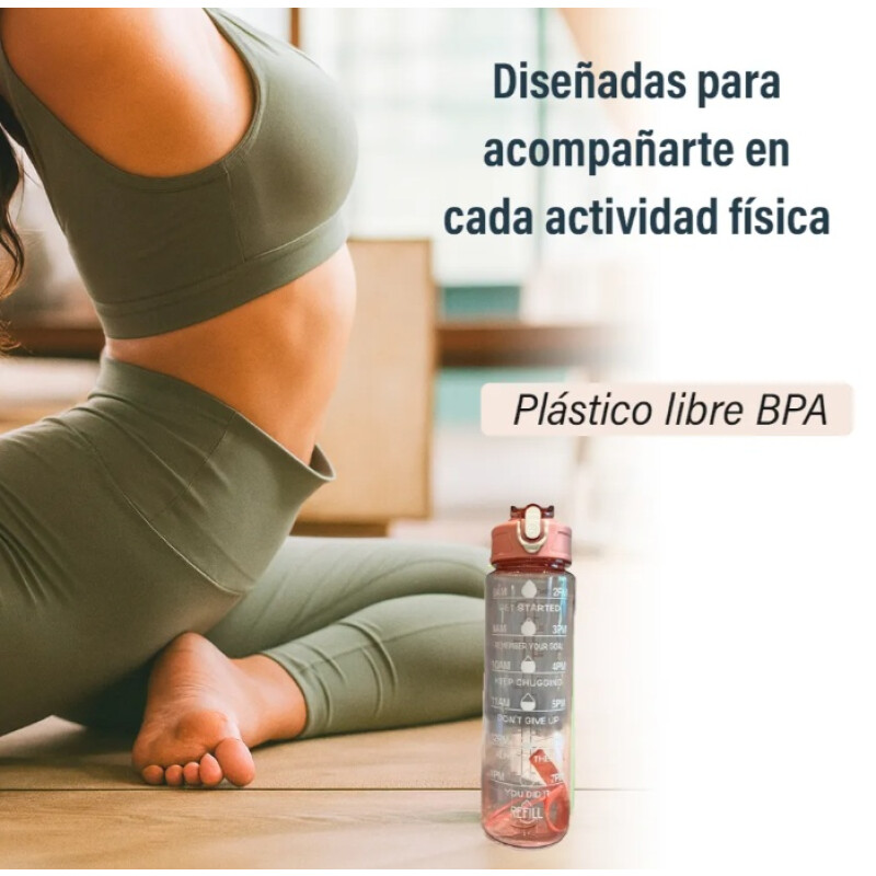 Set 3 Botellas Caramañola Deportivas Motivacionales Set 3 Botellas Caramañola Deportivas Motivacionales