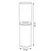 PORTA VELA VIDRIO C/BASE MADERA 14X55CM Unica