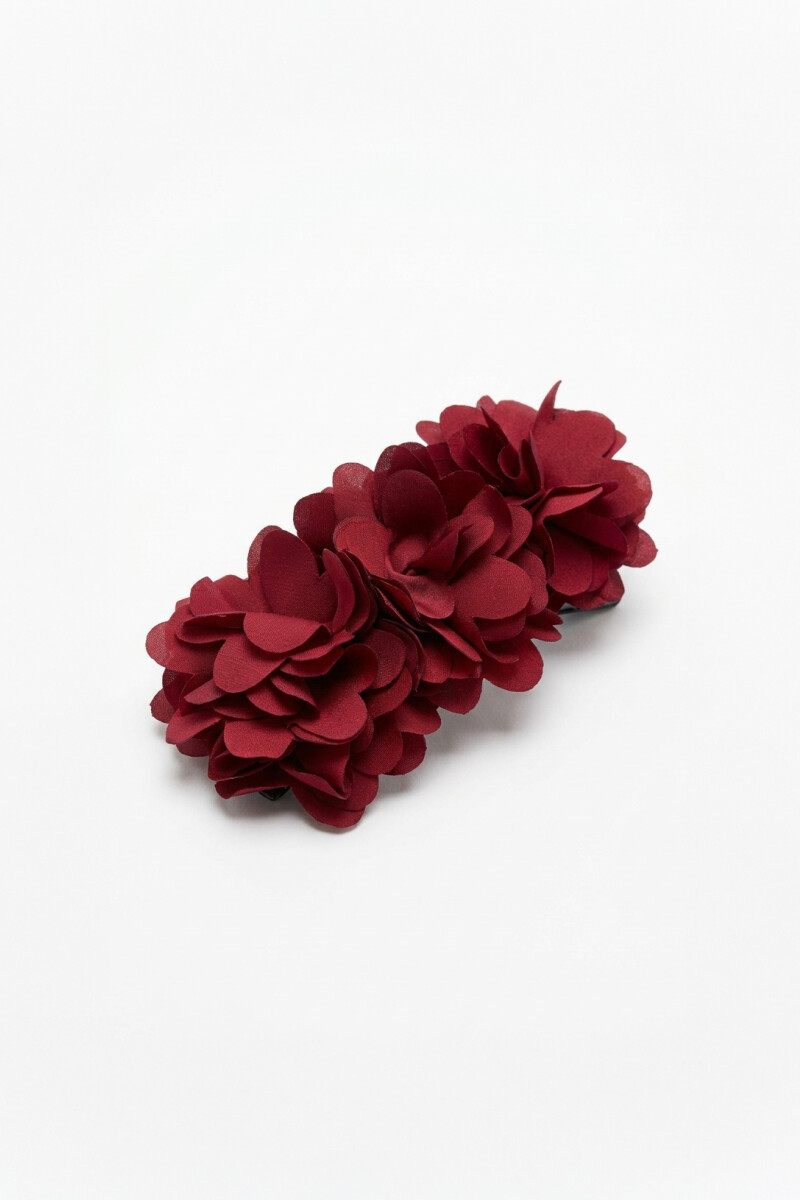 Broche banana flor rojo