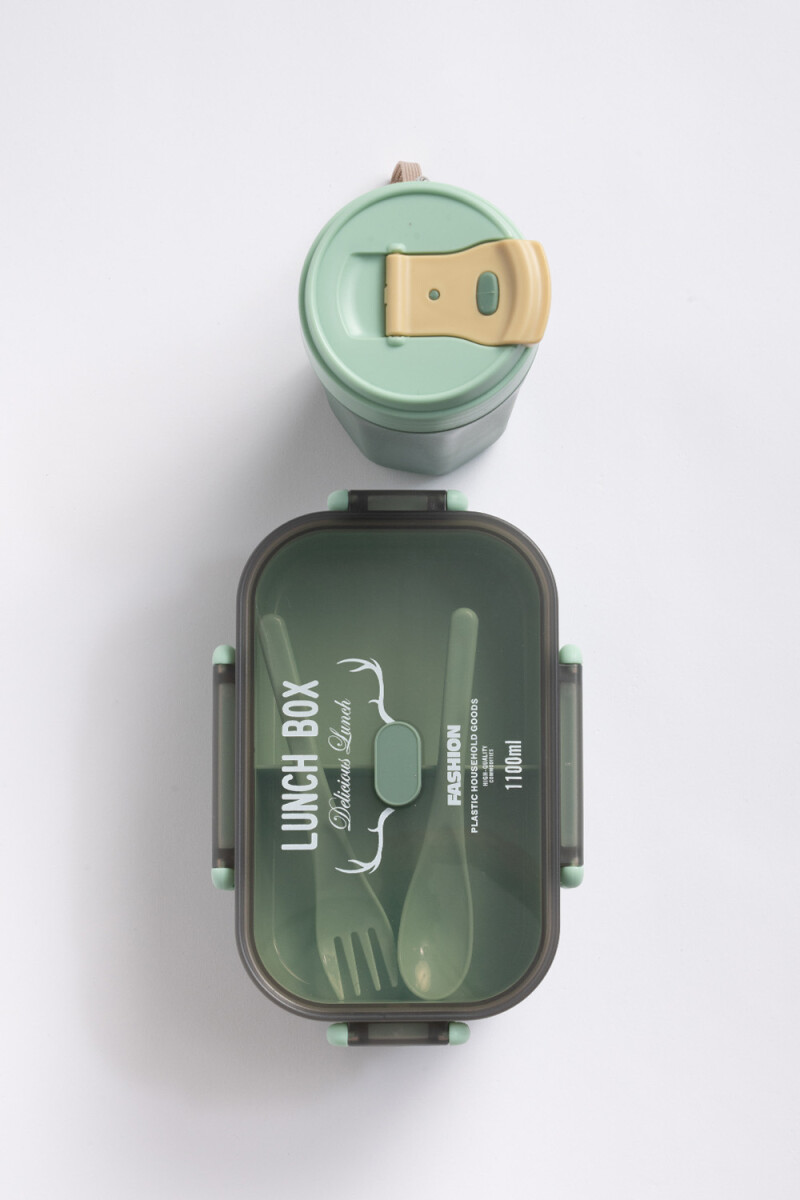 Set lunchera con vaso Verde
