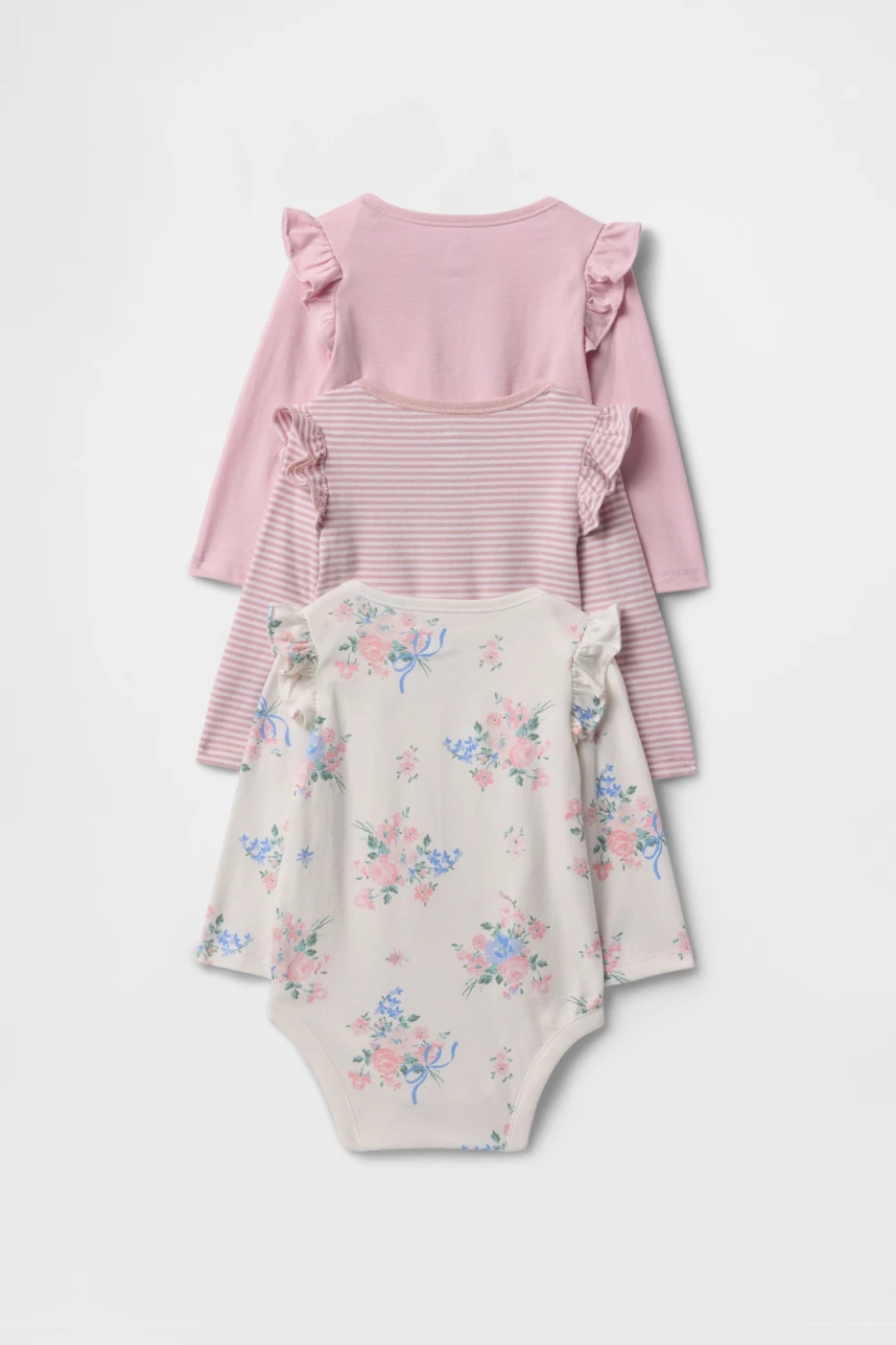 Bodies Pack X3 Manga Larga Bebe Rose Mist