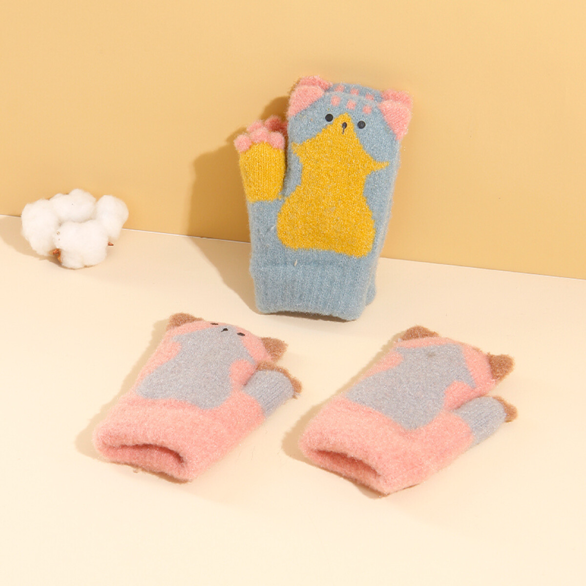 Mitones Forrados Para Niños - Ositos 