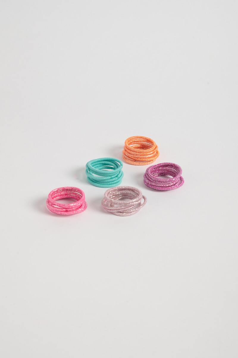 Pack x 30 gomitas cinta lurex Multicolor