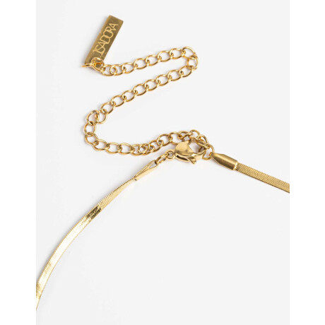 Collar De Acero Con Cubic Dorado