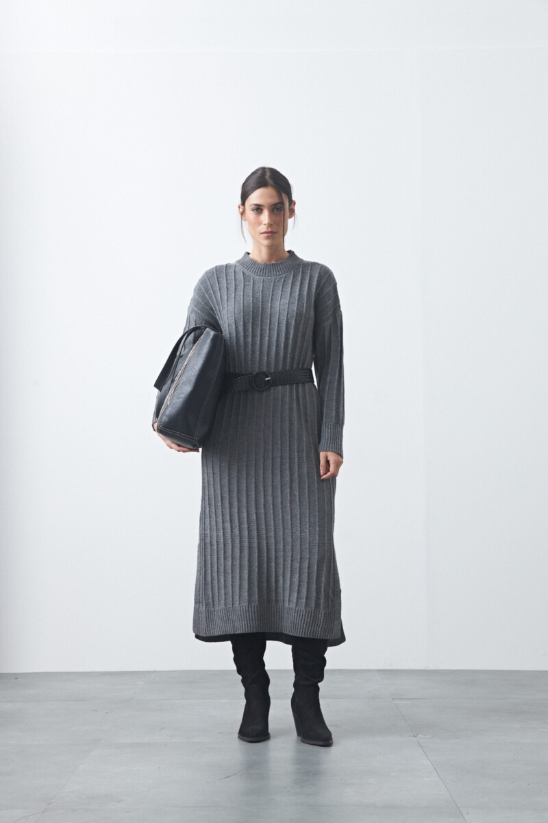 VESTIDO SIMEON Gris Osc Melange