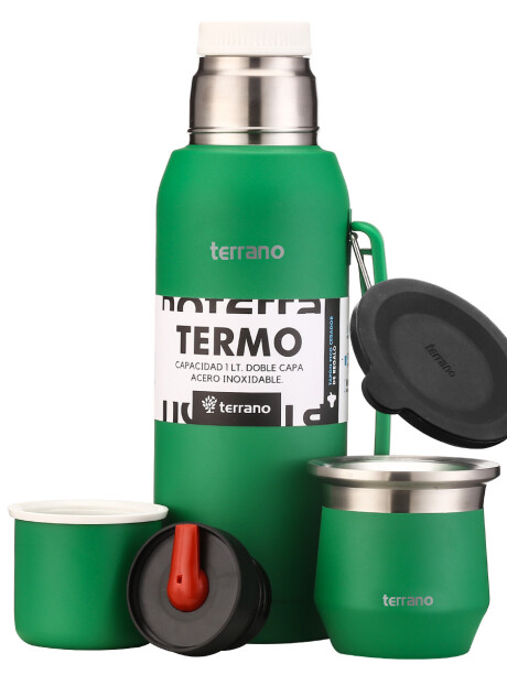Kit Competo - Termo Acero 1LT + Mate Flap Verde Brasil