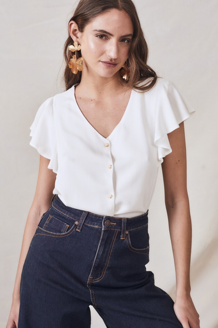 Blusa Manga Vuelo Nacar